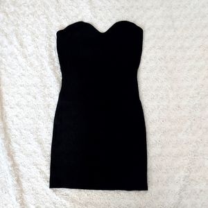 Almost famous black stretch ribbed strapless mini dress - Medium